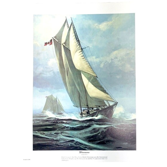 Thomas Hoyne Bluenose Nautical Print NEW 11 x 14 Sail Ship Fish Boat Maritime CA